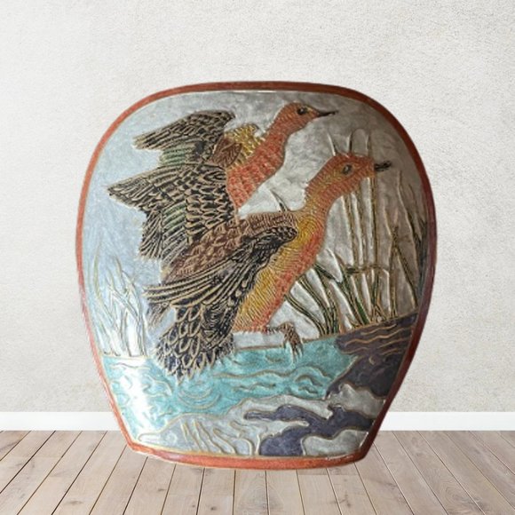 Source Unknown Accents Art Deco Cloisonne Brass Vase Enamel Inlay